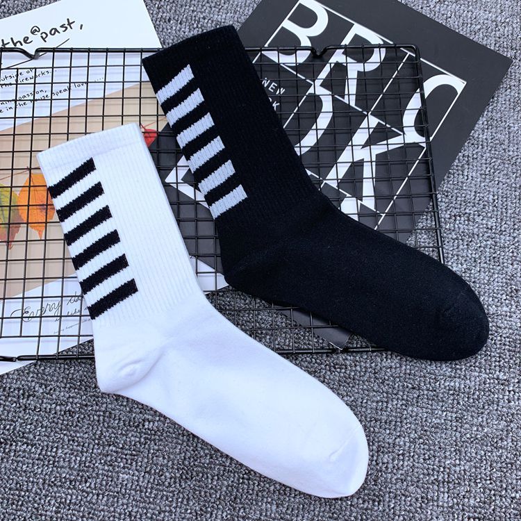 Socks Men's Trendy European and American Street ulzzang Mid-length Socks for Men and Women High Barrel Harajuku Sports Stockings Trendy Brand Skateboard Socks