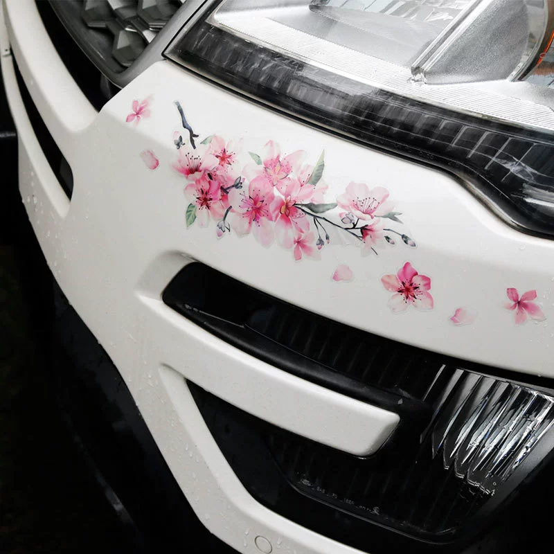 Автомобильная наклейка с сакурой личный Creative наклейка на крышку двери автомобиля заводская наклейка для защиты бампера