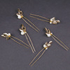 Metal golden hair accessory from pearl for bride, hair stick, Chinese hairpin, European style, wedding accessories