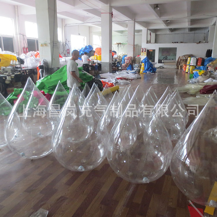 厂家供应 透明水滴模型 透明PVC气模 充气模型支持来图制