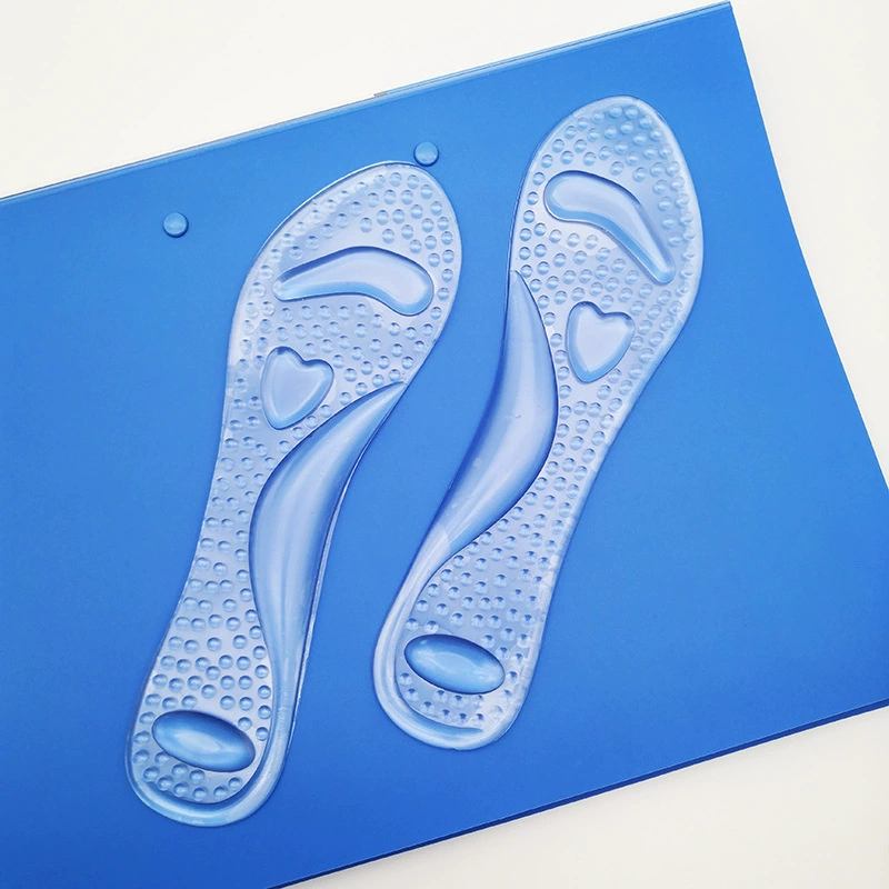 Женская двуногая подкладка с бантом и семиточками, силиконовая утолщенная Нескользящая Массажная женская обувь на высоком каблуке в форме сердца, семиточечная стелька из полиуретана