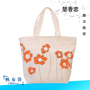 Manufacturers produce silk screen portable shopping bags cotton advertising custom zipper single shoulder drawstring bunched canvas bag