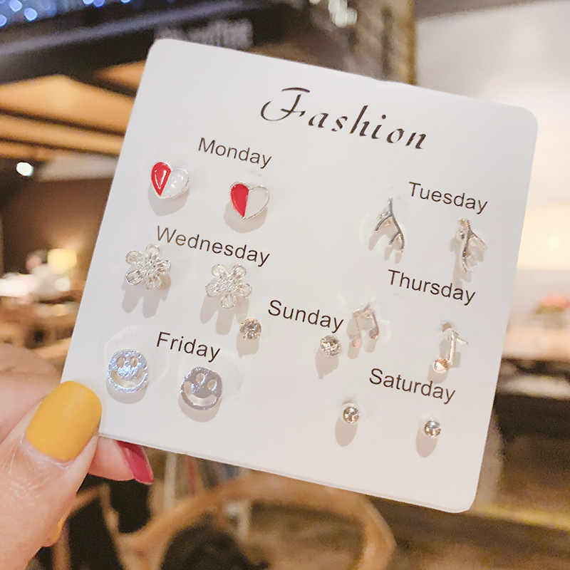 Pendientes de moda de estilo coreano pendientes simples para mujeres ins pendientes elegantes de celebridades de Internet Corea del Sur lindos pendientes de aleación fresca