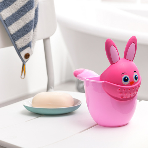 Baby Shower Cup for Children, Infant Toddler Flower Shower Head Water Ladle for Moms and Babies, Wholesale Manufacturer Direct Supply Cartoon Rabbit Shower Cup