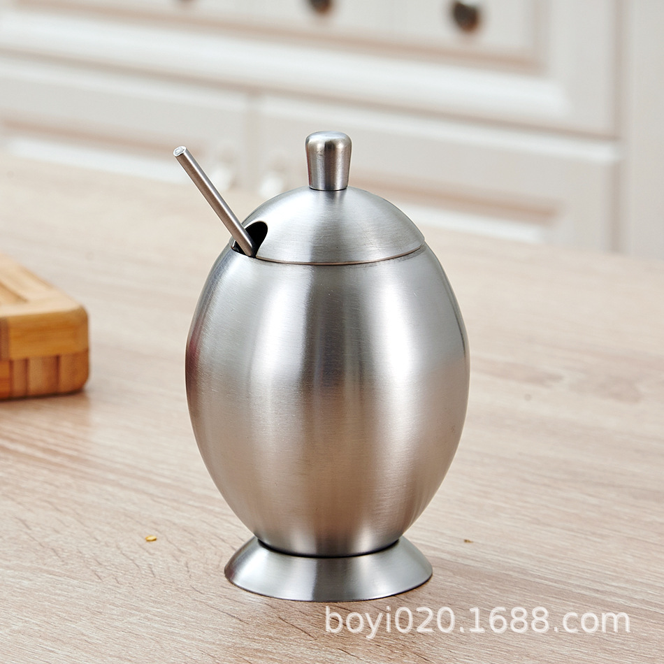 304 condimento de acero inoxidable tarro condimento tarro sal azúcar tarro utensilios de cocina condimento caja