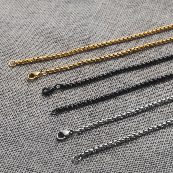 square necklace stainless steel from pearl