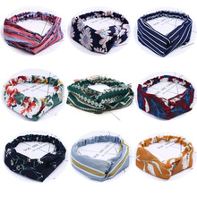 跨境爆款韩国交叉松紧发带雪纺发箍女士头带发饰运动洗脸头饰批发