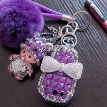 镶钻蒙奇奇车用汽车钥匙包套可爱韩国创意女士钥匙挂件内饰用品
