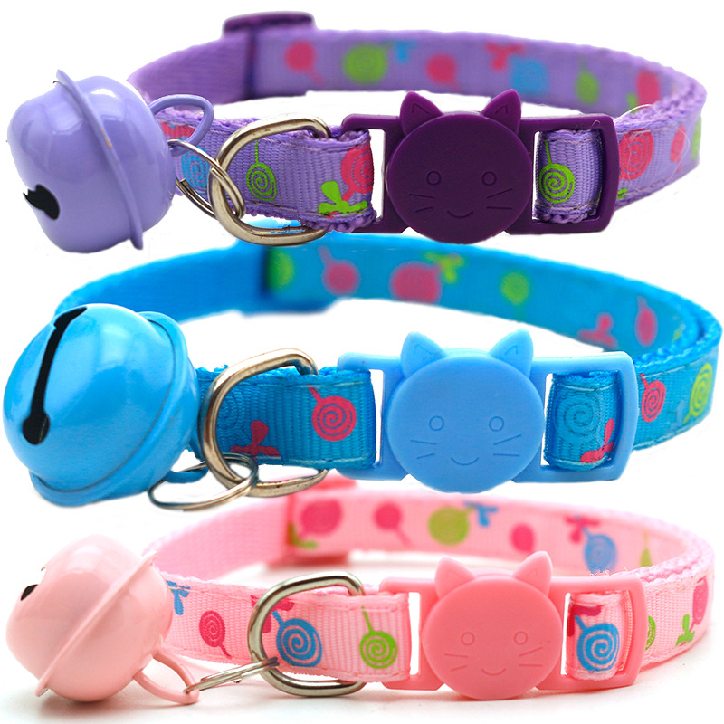 Nuevos productos de mascotas collar de botón de gato color collar de pirita collar de perro collar de color caramelo collar de cuello humano