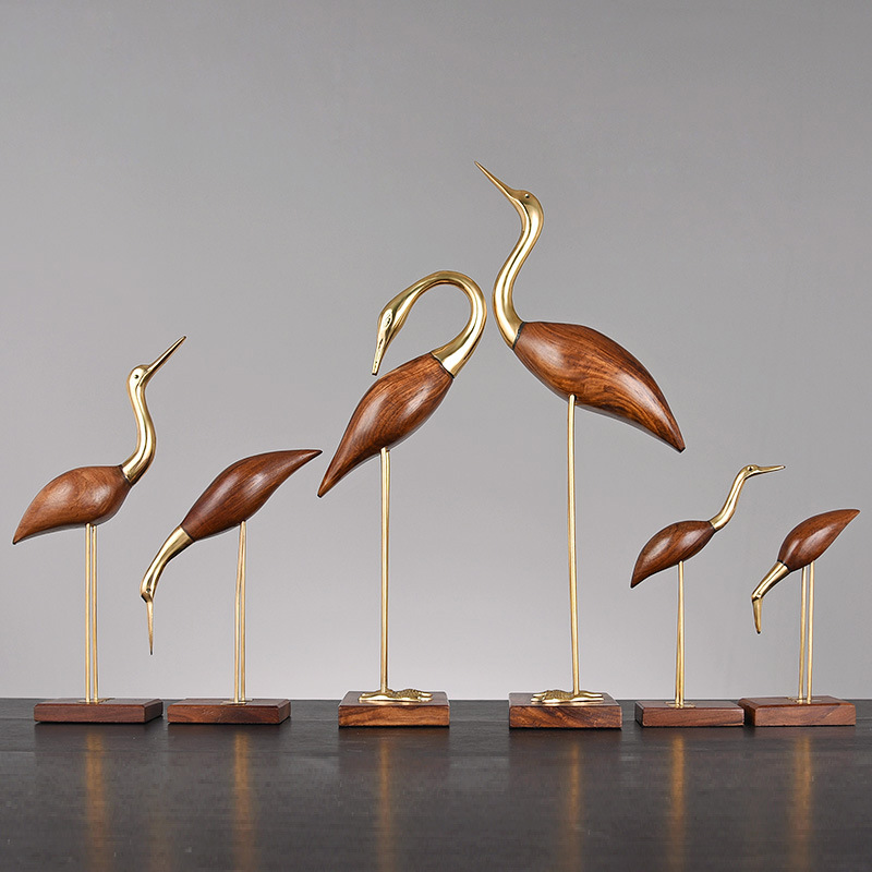 房间客厅室内电视柜情侣仙鹤摆件家居装饰品摆设结婚礼物创意中式