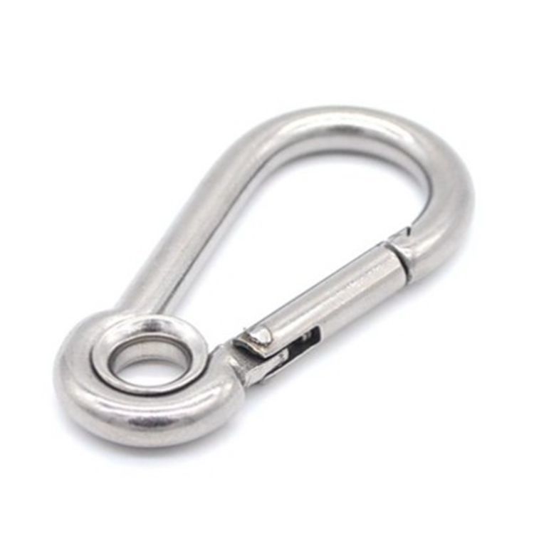 304不锈钢带圈弹簧扣 登山扣连接扣钥匙扣M4M5M6M7M8M9M10M11M12