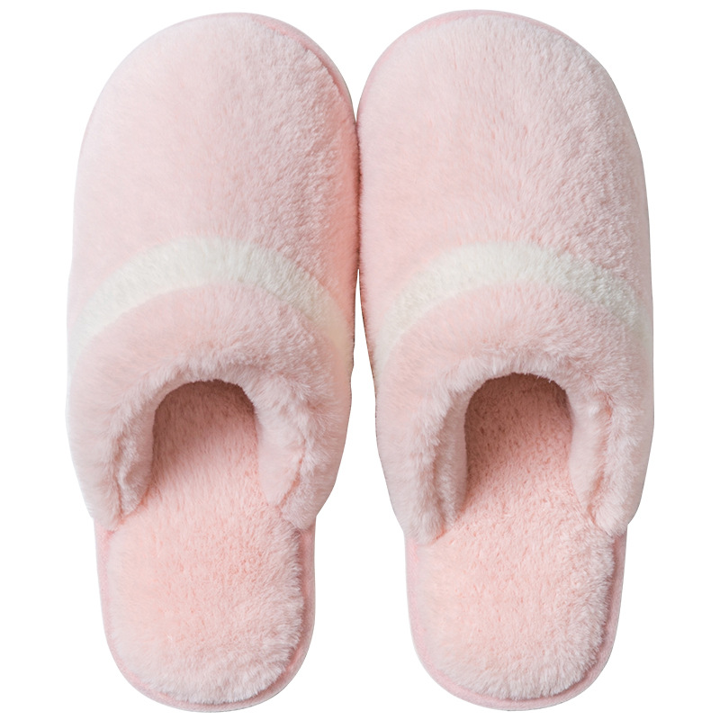 Women Plush Slip-On Autumn Winter Bedroom Soft Non-Slip Indoor Shoes_voghion.com