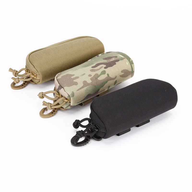 Tactical Nylon Hard Shell Glasses Box with Molle System Protection Box Accessory Bag Sunglasses Bag Instrument Box