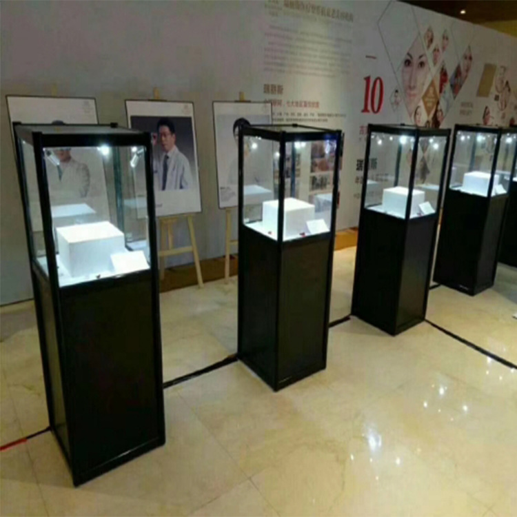 精品货架瓷器展销会博物馆展示柜台珠宝方形展台钛合金拆装柜子