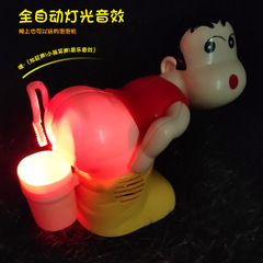 Same model Crayon Shinchan cartoon funny farting electric bubble machine fully automatic light music bubble toy 