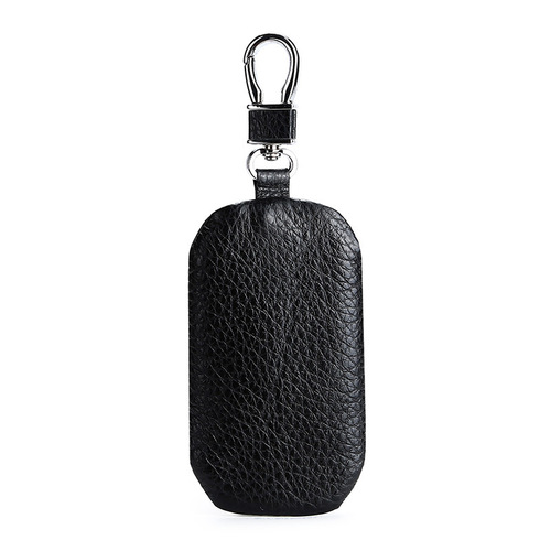 Natural Fracture Top Grain Leather Car Key Case Genuine Remote Control Protector Waterproof Zipper Fashion Key Case 