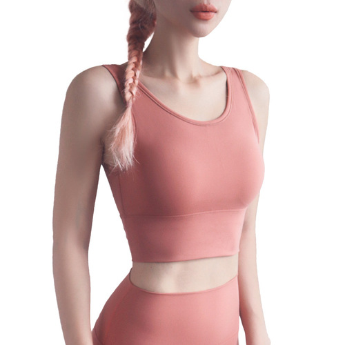 BR high collar anti-exposure sports bra women's push-up yoga bra deep U sling beautiful back shock-absorbing vest yoga wear