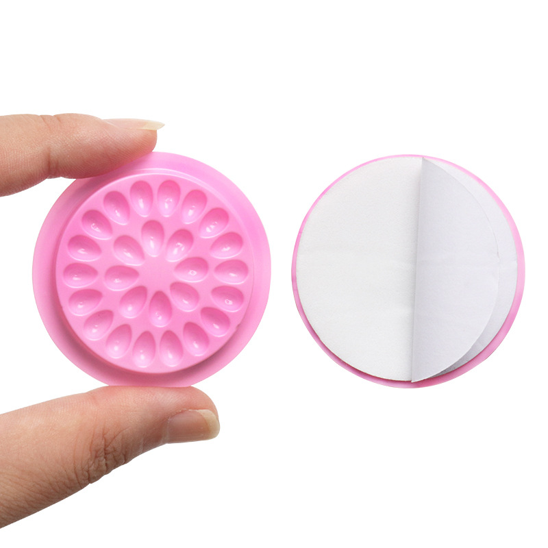 Wholesale with base pattern plate grafting eyelash color glue tray PVC gasket eyelash glue water gasket