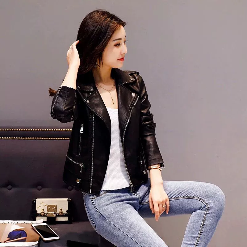Fitted short polyurethane spring jacket, Korean style