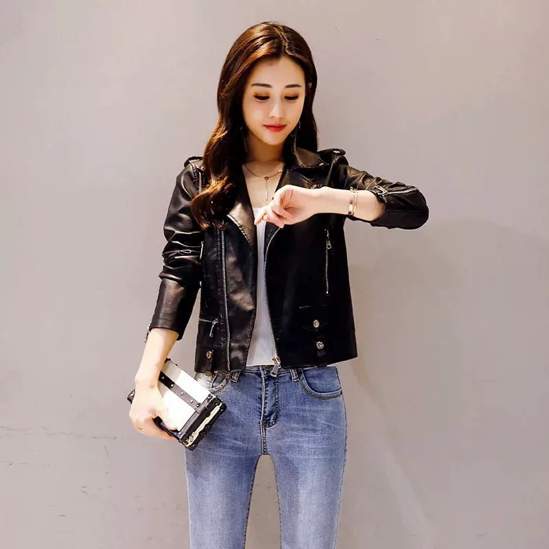 Fitted short polyurethane spring jacket, Korean style