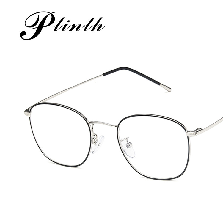 Small frame square glasses frame non-slip foot cover 2019 new fashion metal glasses frame retro artistic 8903 plain glasses