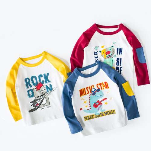 27kids Korean children's clothing wholesale boys' spring long-sleeved T-shirts children's bottoming shirts children's clothing one piece consignment sale