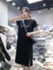 Long summer T-shirt dress for leisure, skirt, plus size, mid-length