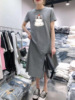 Long summer T-shirt dress for leisure, skirt, plus size, mid-length