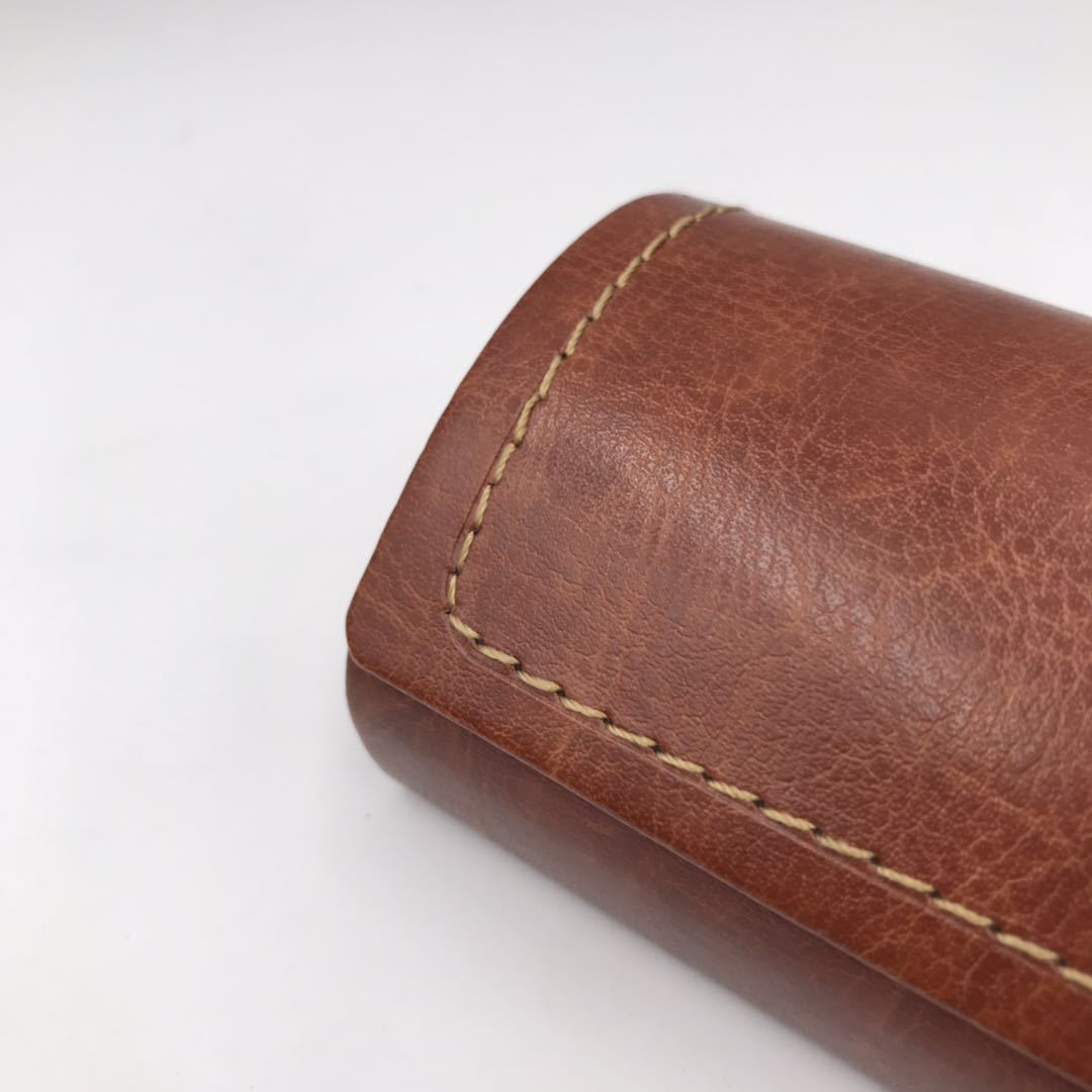 Estuche para gafas de piel sintética cosida, puede contener gafas sencillas, estuche colorido estilo cárdigan, almacenamiento portátil para gafas de sol. image 6