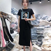 Long summer T-shirt dress for leisure, skirt, plus size, mid-length