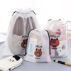 Handheld cartoon organizer bag for traveling, drawstring