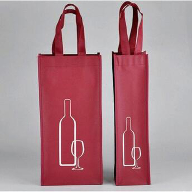 Fábrica en stock solo doble no tejido bolsa de vino Portátil Bolsa de embalaje de vino