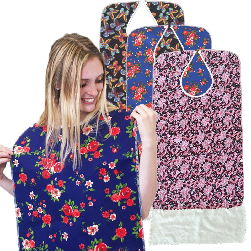 Venta al por mayor de algodón-como babero de comida para adultos de gran tamaño babero de comedor impermeable resistente a las manchas babero de doble cara para los ancianos
