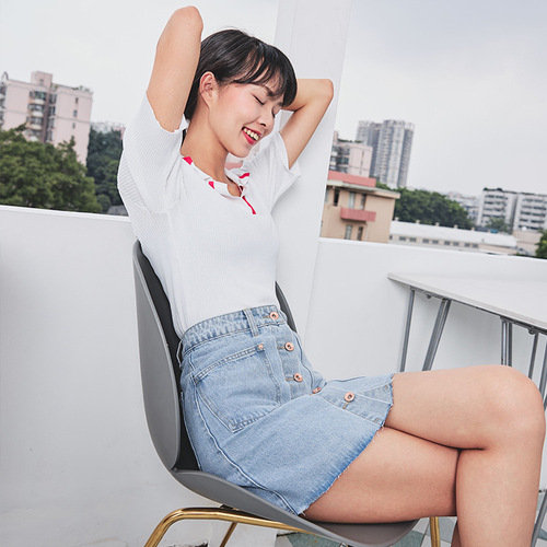 Summer women's dress, Dongdaemun, hip, high waist, denim skirt, half-body a-line skirt, asymmetrical design