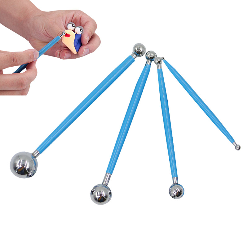 烘焙4件套不锈钢球形雕刻组丸棒 翻糖蛋糕装饰模具 8头 陶艺雕刻