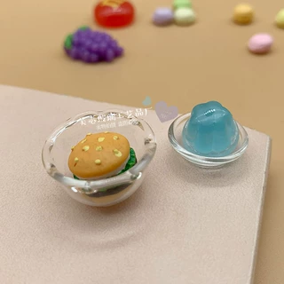 微缩食玩玻璃碗碟子diy迷你厨房迷你玻璃调料碗碟饰品玻璃批发