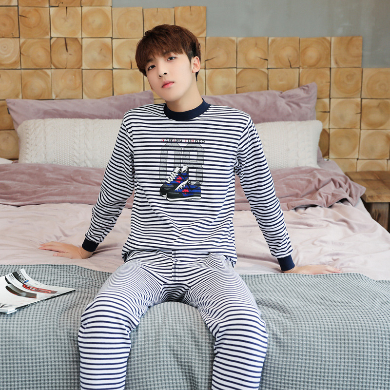 Azul marino zapatillas de rayas Cuello medio