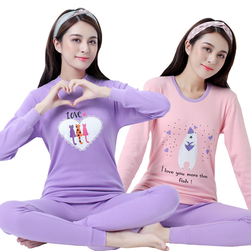 Juventud otoño ropa pantalones largos traje niñas medio y grande niños ropa interior cubierta de algodón suéter de algodón de las mujeres suéter Pantalones