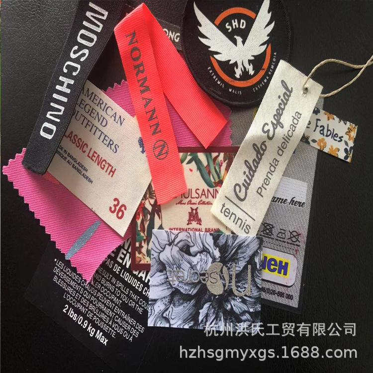 杭州外贸电脑织唛 衣服布标制作 织标 时尚唛头 服装领标做工精致