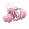 Children's hair accessory, cloth, hair rope from pearl, set, flowered