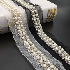 DIY heavy hand beading lace clothing decoration clothing accessories beading barcode pearl beading lace