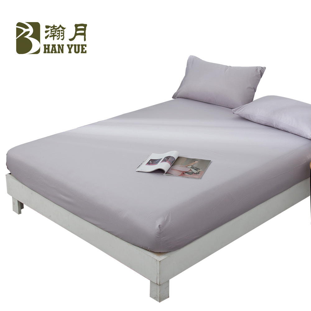 跨境105g加厚磨毛床笠席梦思床垫纯色保护套酒店宾馆床上用品