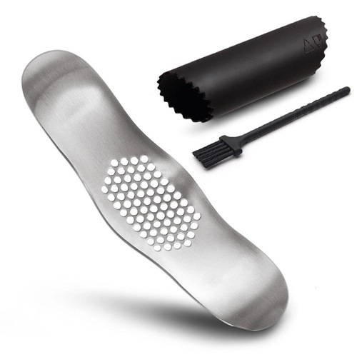 Thickened U-shaped stainless steel garlic press, garlic pounding, peeling, stirring, garlic squeezing, honeycomb plate machine, Amazon FDA