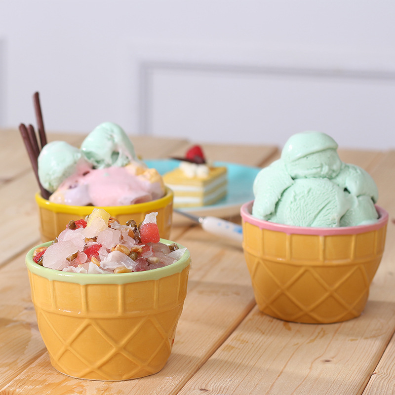 糖果色冰淇淋雪糕碗创意可爱餐具水果陶瓷甜品碗冰激凌杯厂家批发