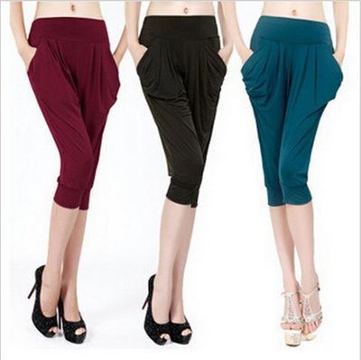 2018 summer cropped Harem pants women's stretch slim cropped pants milk Silk plus size women's pants manufacturers wholesale 2018 summer cropped Harem pants women's stretch slim cropped pants milk Silk plus size women's pants manufacturers wholesale