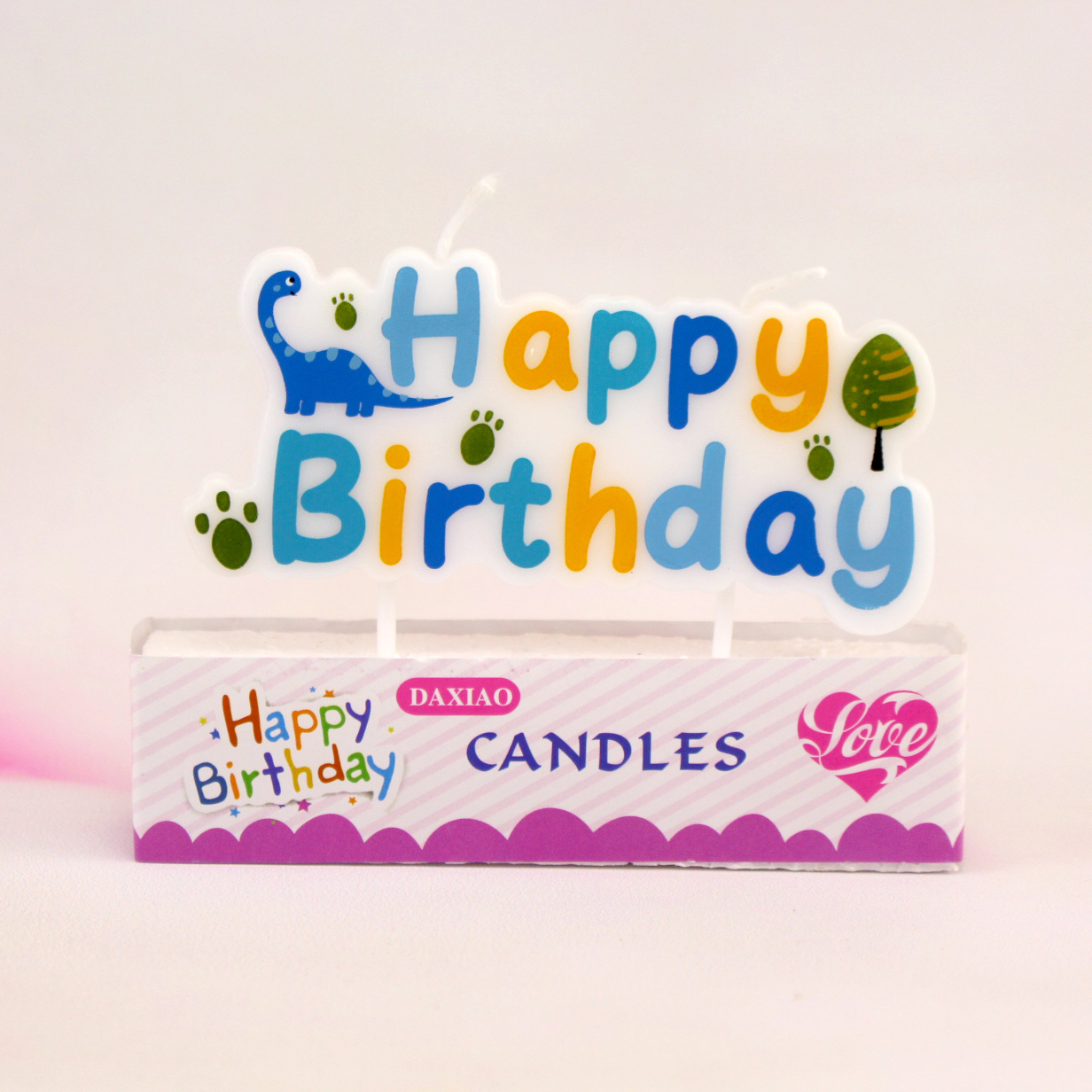 Sucheng Carta de los niños de dibujos animados vela DIY accesorios dinosaurio mundo colorido pastel decoración recién nacido día vela