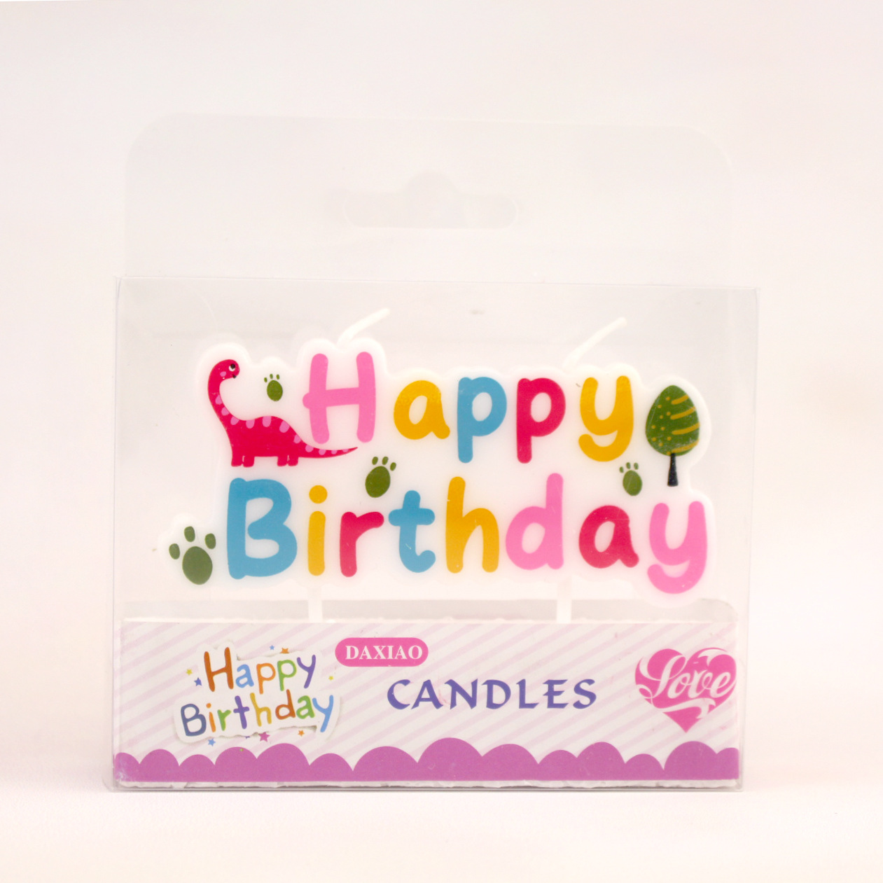 Nuevo lindo letras inglesas Feliz cumpleaños vela dibujos animados colorido pastel decoración carta creativa tarjeta vela