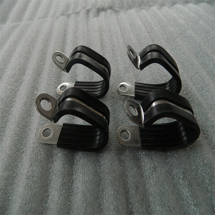 瑞金福莱通R型双管不锈钢管夹 13*13电缆防磨损固定夹材质