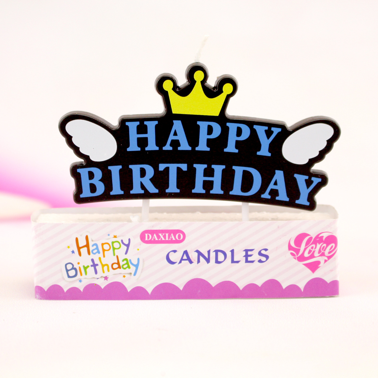 Nuevo lindo letras inglesas Feliz cumpleaños vela dibujos animados colorido pastel decoración carta creativa tarjeta vela