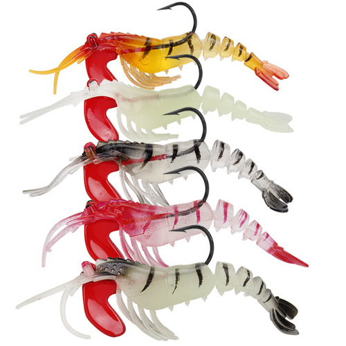 Weihe Multi-jointed Lead Head Soft Shrimp Lure Bait Multi-jointed Shrimp Set Soft Bait Luminous Freshwater Sea Fishing Lure Bait Wholesale